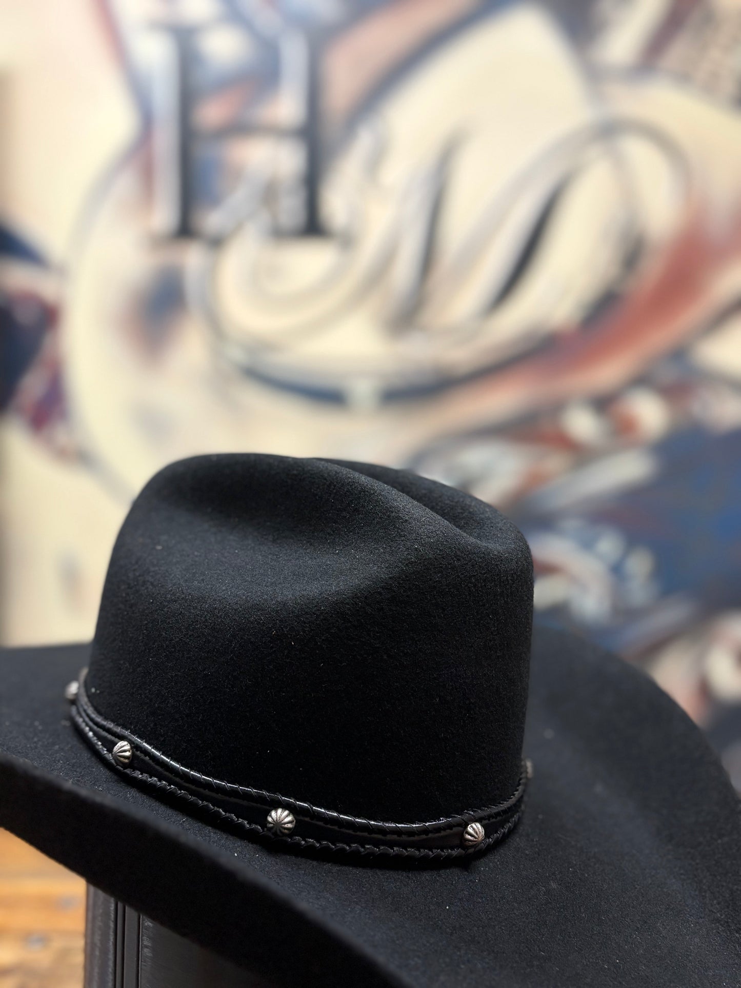 Hat Band - Leather - Wavey - Black