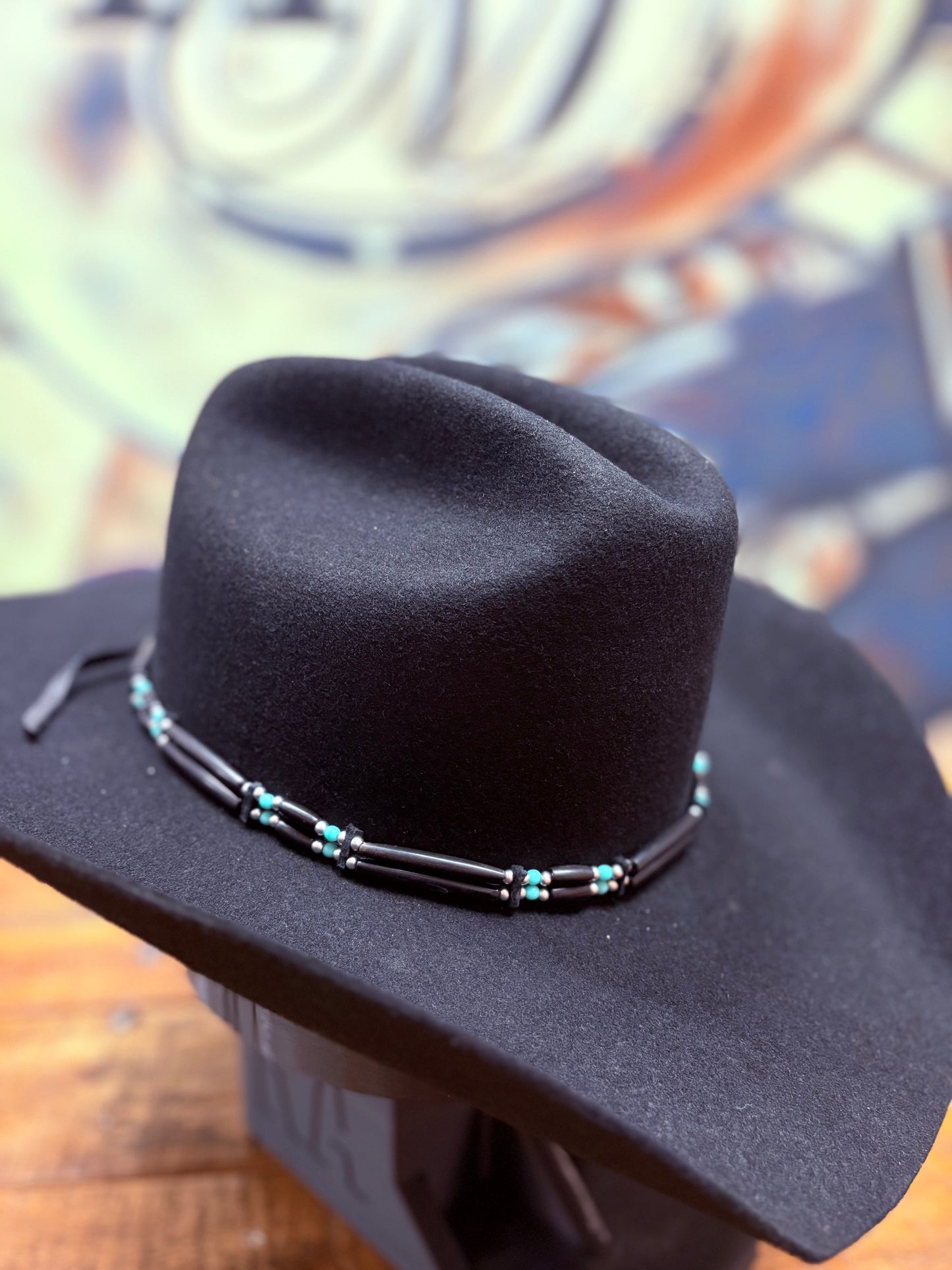 Hat Band - Bone/Horn - Black