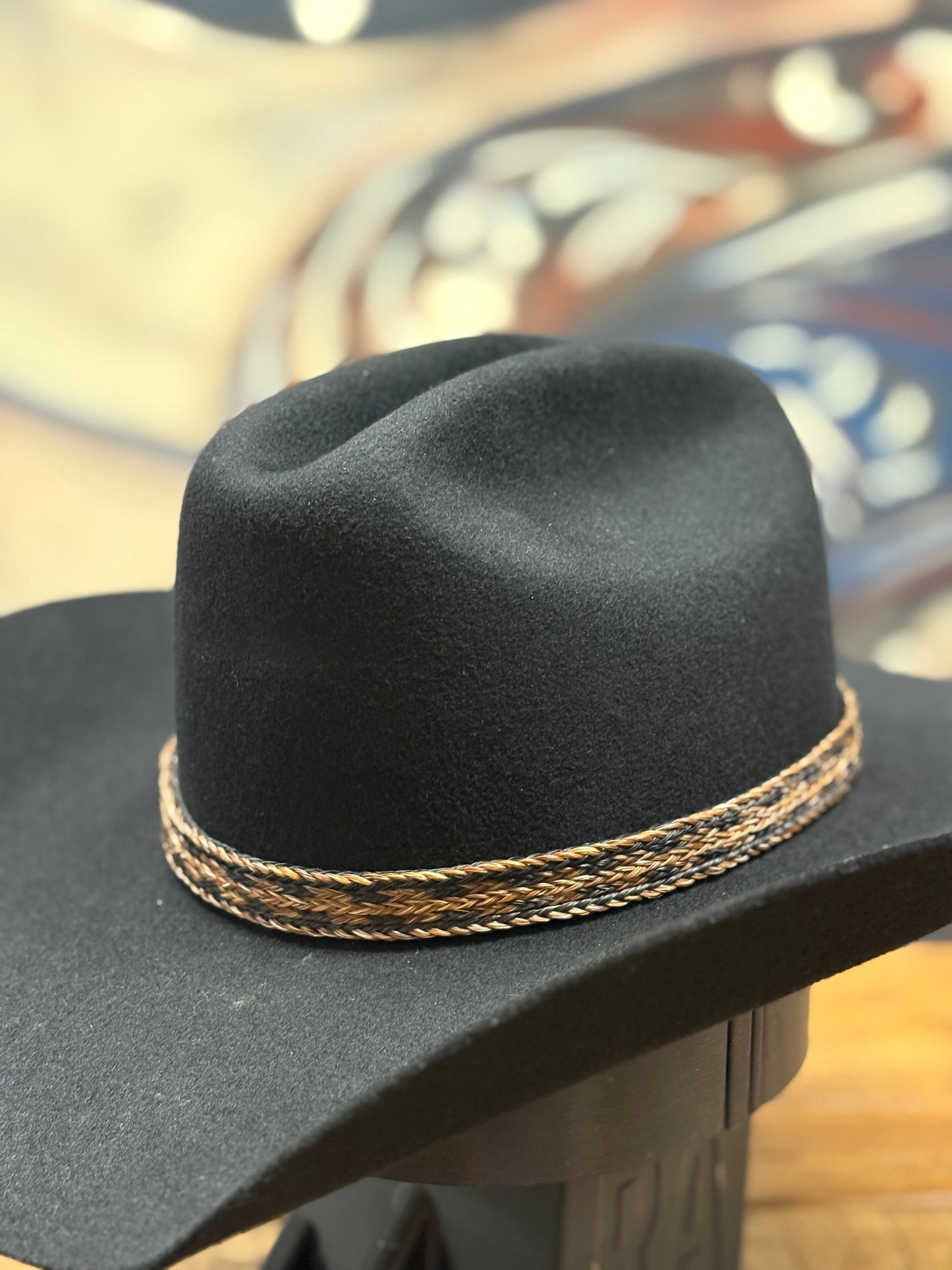 Hat Band - Horsehair No Tassels - Brown/Black