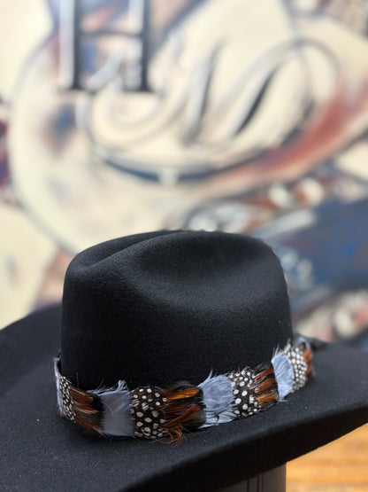 Hat Band - Feather - Blue/Brown