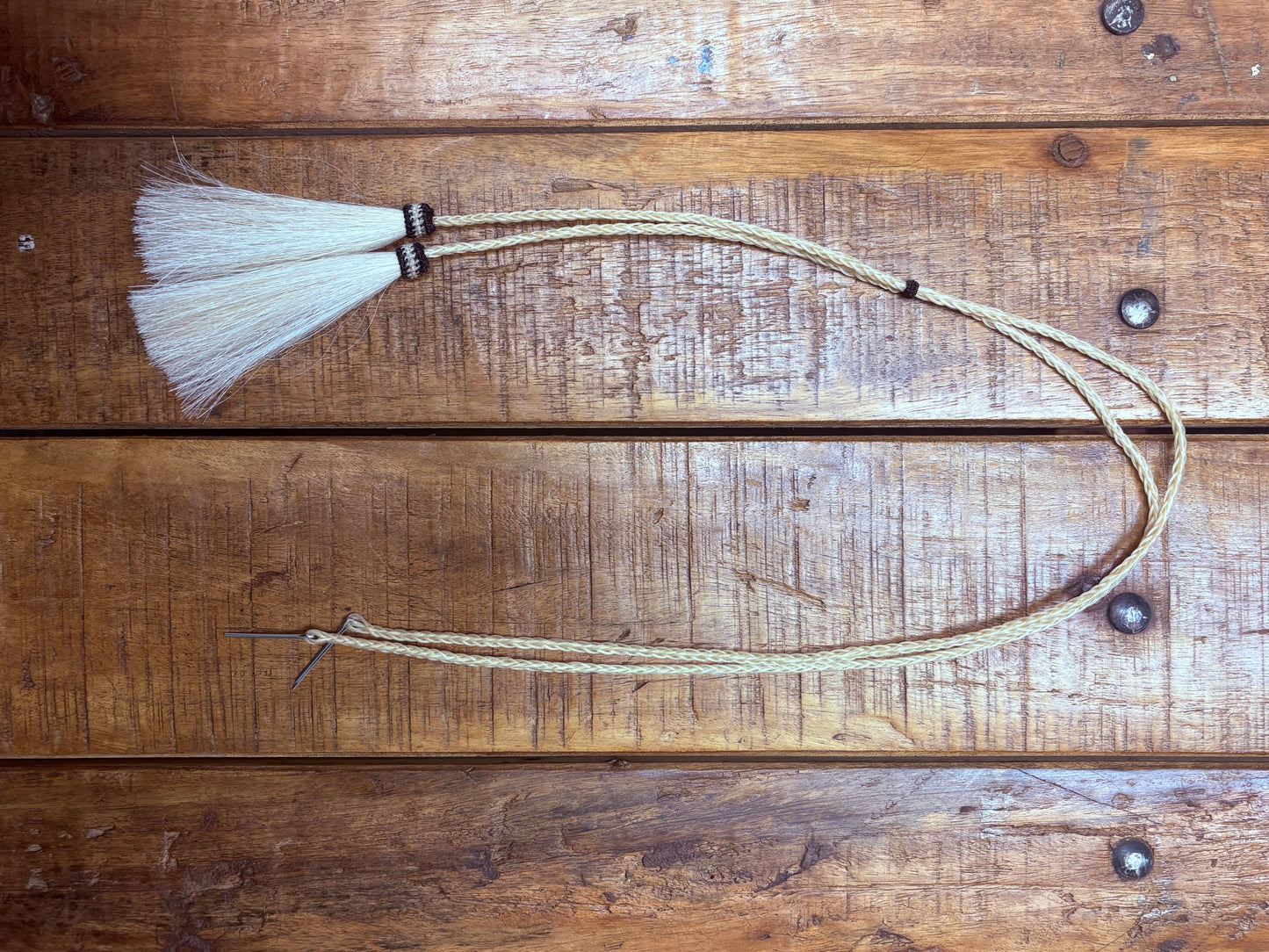 Cotter Pin - Horse Hair Braid - White
