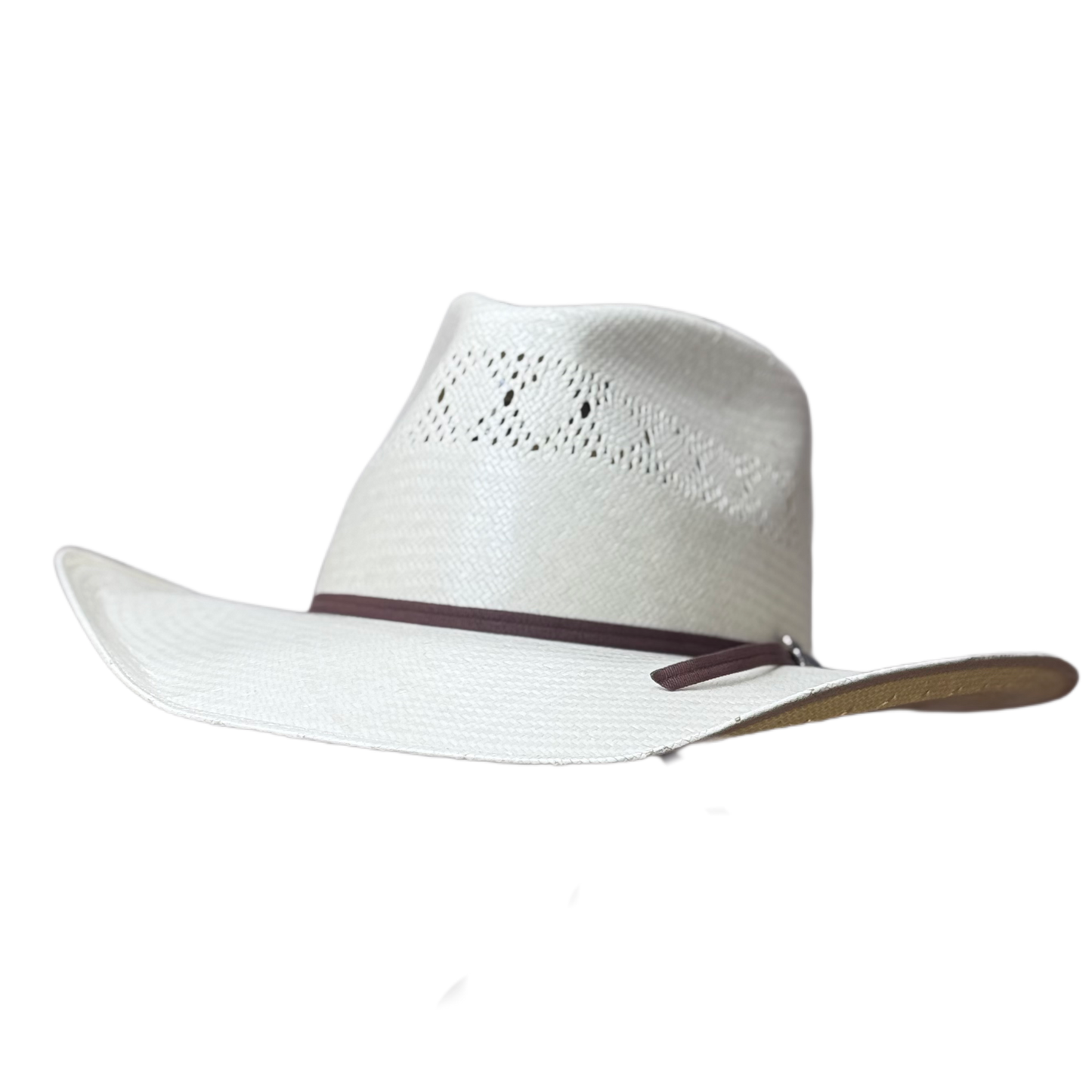 10X White Shantung with Whiskey Color Two Cord Band