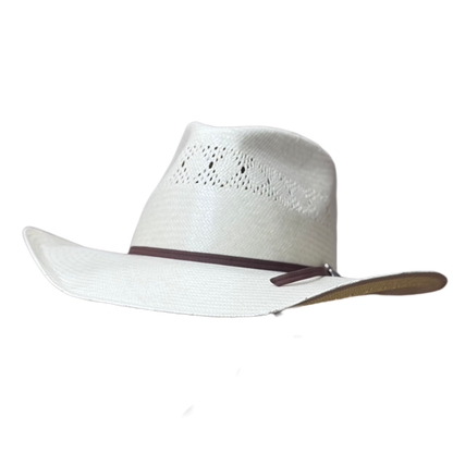 10X White Shantung with Whiskey Color Two Cord Band
