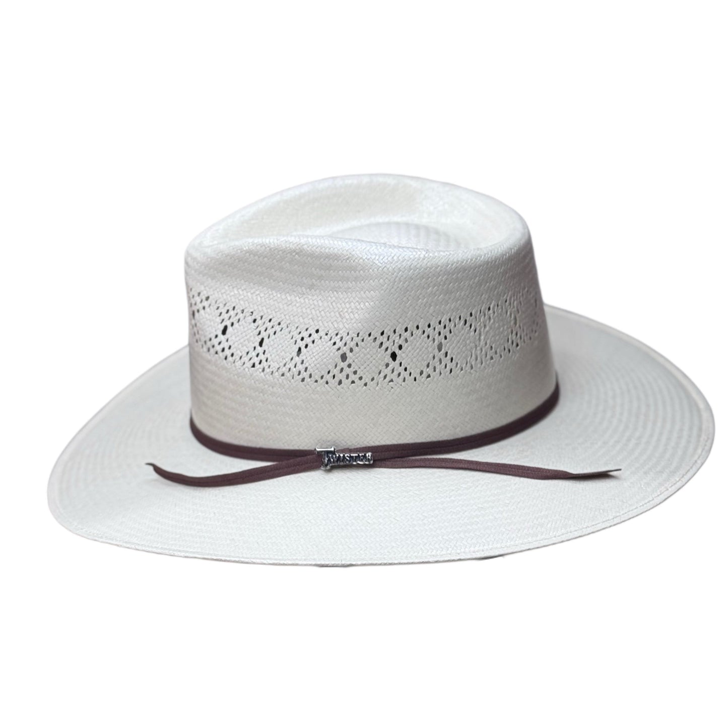 10X White Shantung with Whiskey Color Two Cord Band