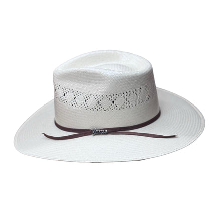 10X White Shantung with Whiskey Color Two Cord Band