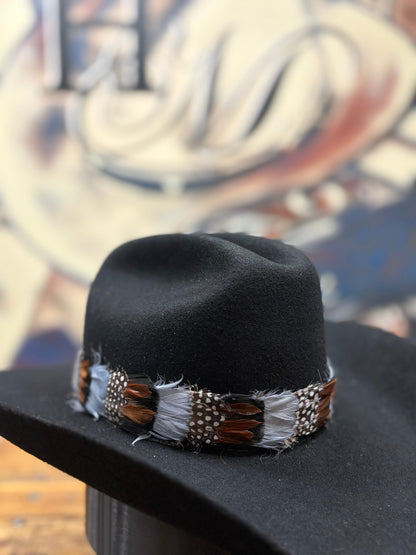 Hat Band - Feather - Blue/Brown