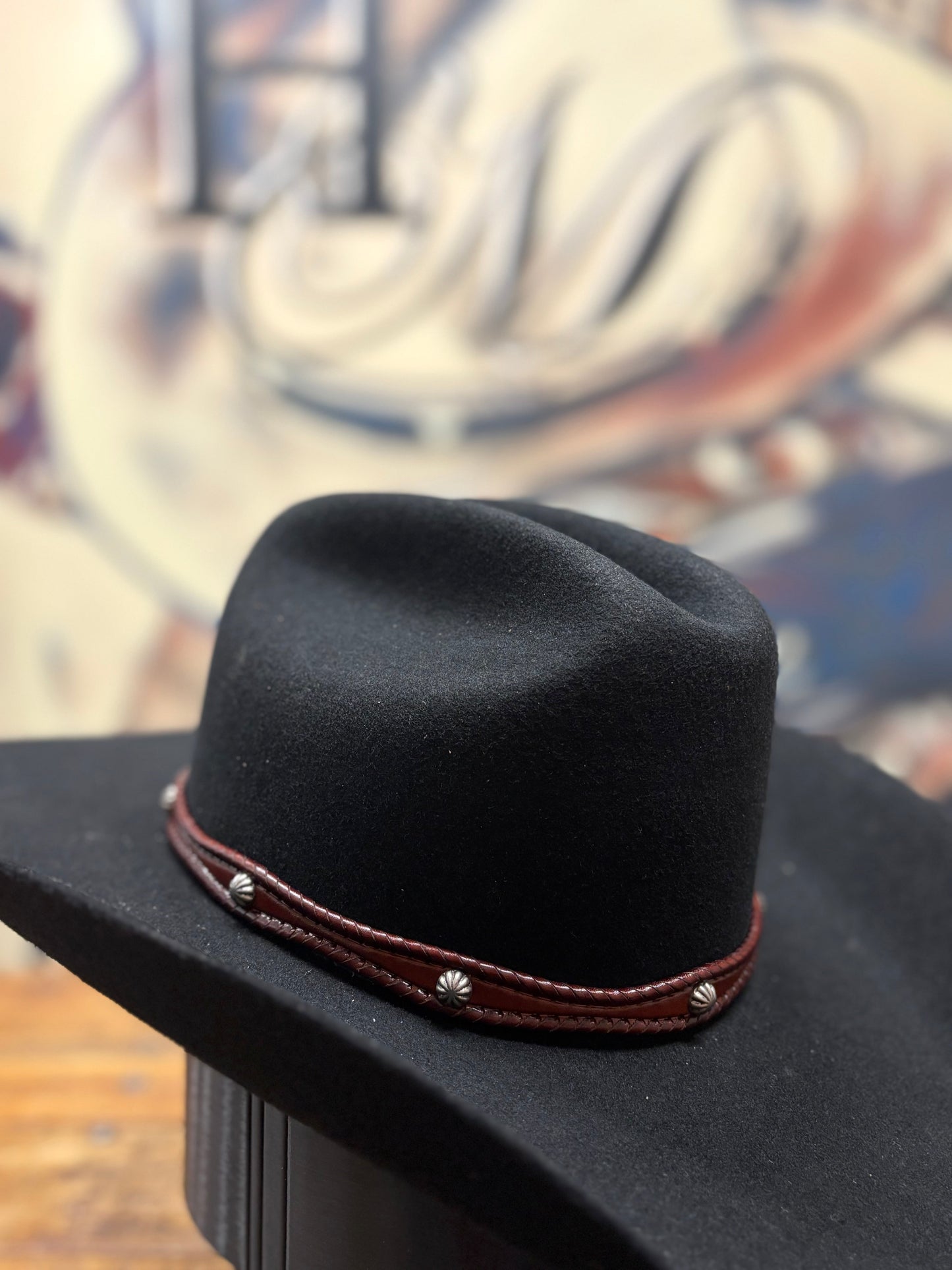 Hat Band - Leather - Wavey - Brown