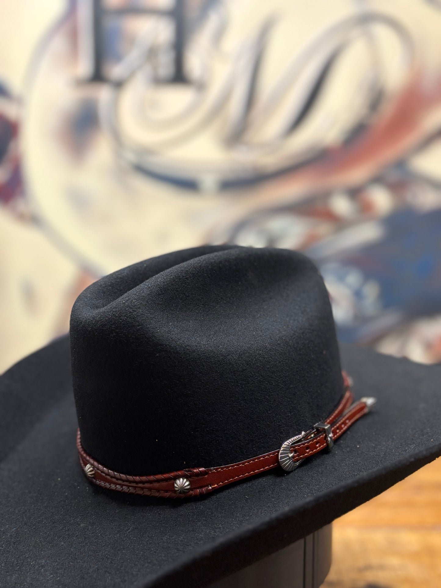 Hat Band - Leather - Wavey - Brown