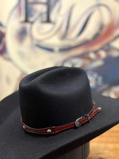 Hat Band - Leather - Wavey - Brown