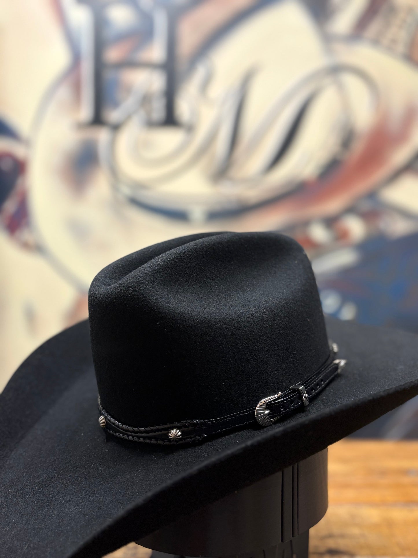 Hat Band - Leather - Wavey - Black