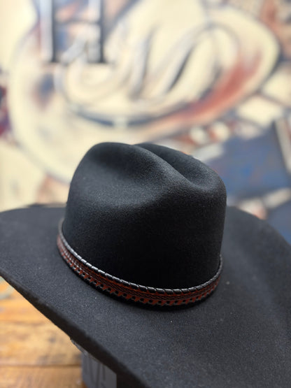 Hat Band - Leather Woven - Black/Brown