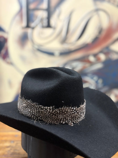 Hat Band - Feather - Brown/Spotted White