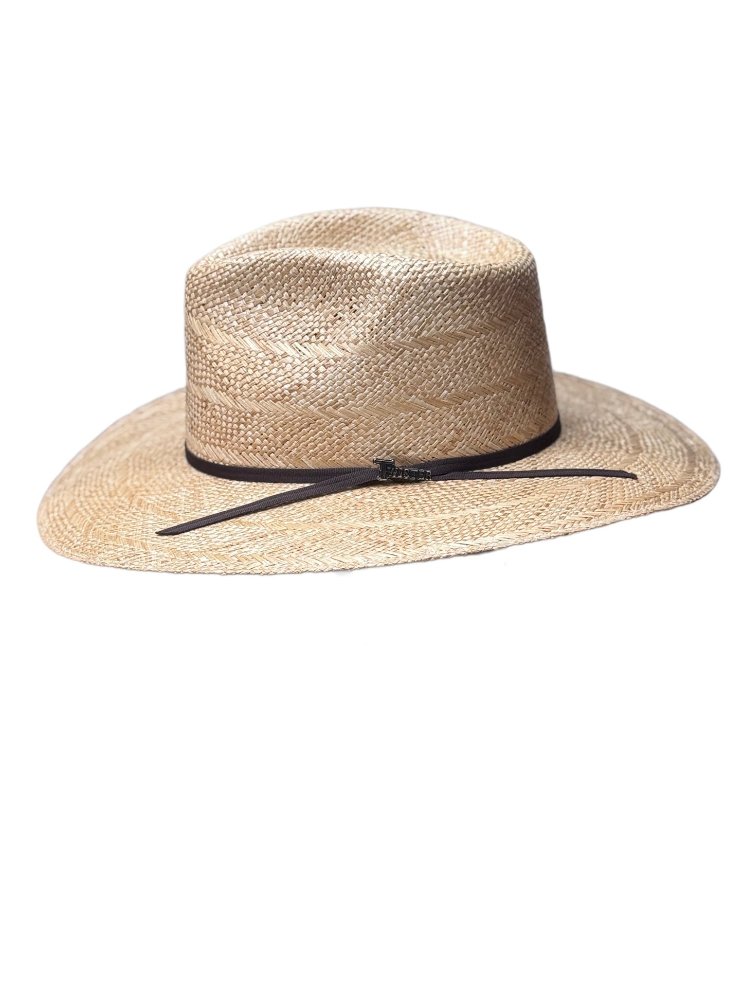 Hand Woven Genuine Sisal with Chocolate Brown Two Cord Band