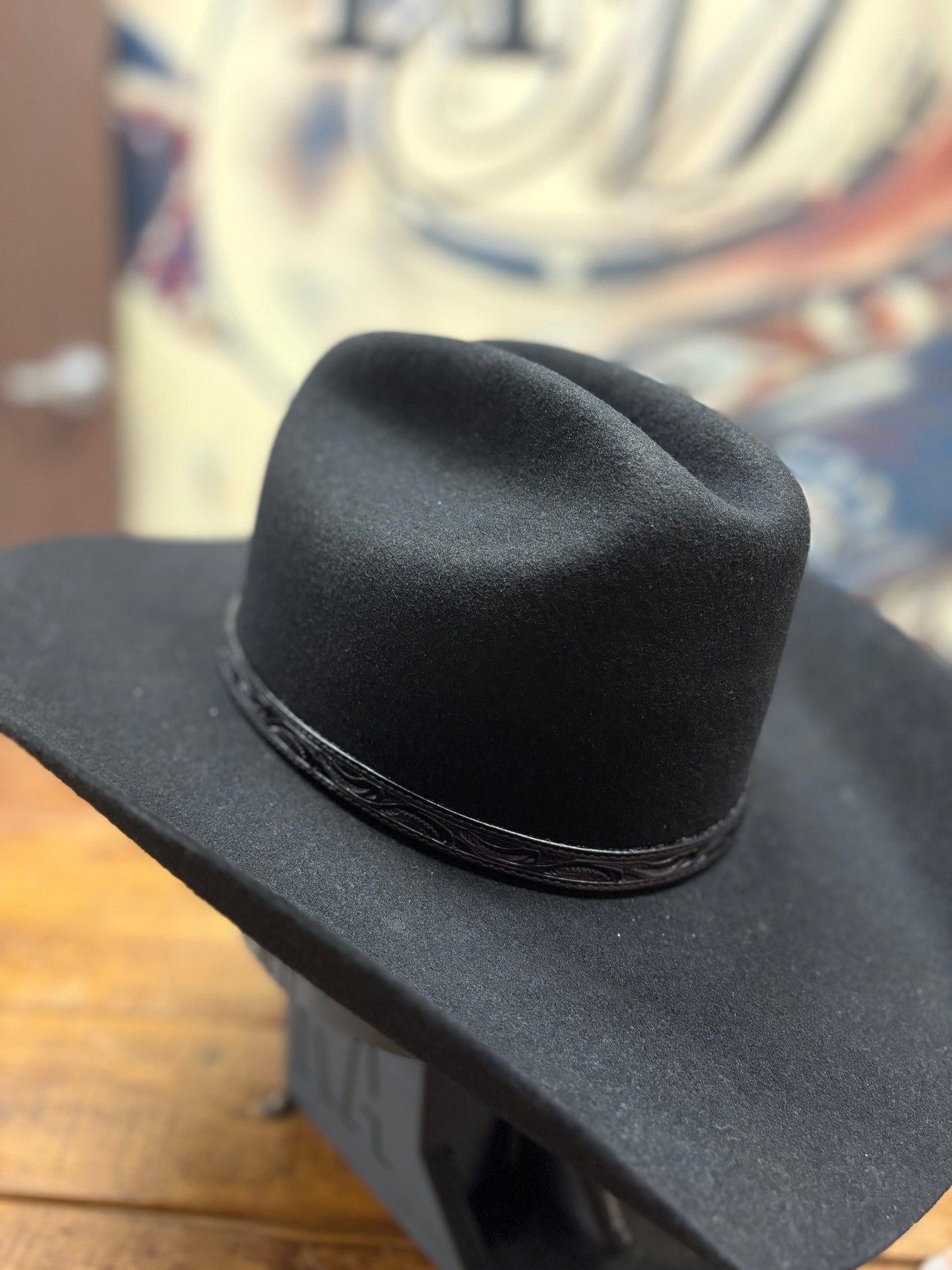 Hat Band - Leather - Paisley - Black