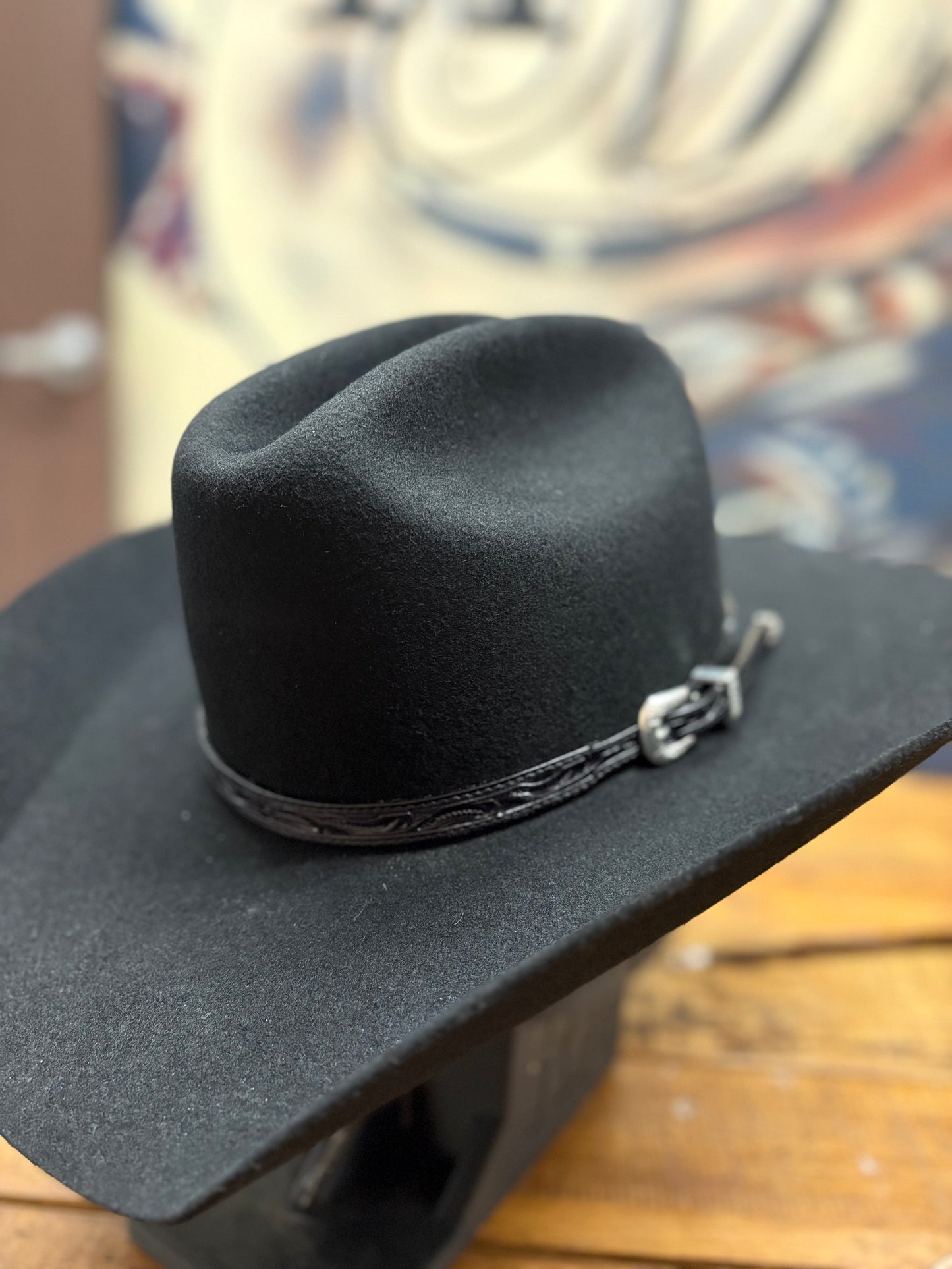 Hat Band - Leather - Paisley - Black