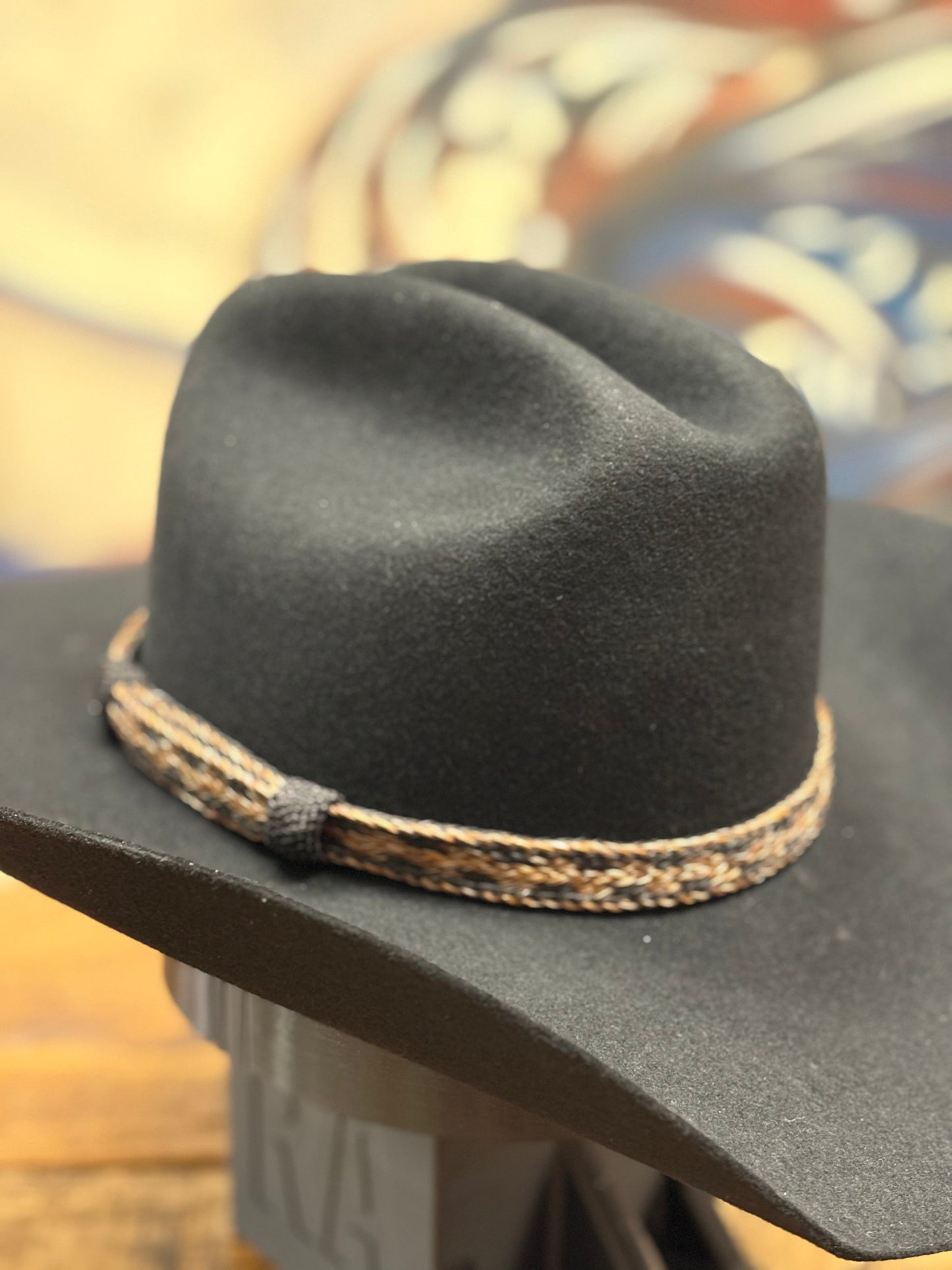 Hat Band - Horsehair No Tassels - Brown/Black