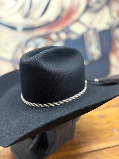 Hat Band - Horsehair with Tassels 3/8 - Black/White