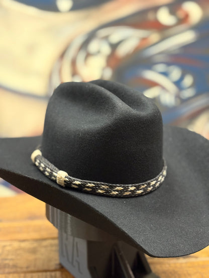 Hat Band - Horsehair No Tassels - Black/White