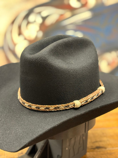Hat Band - Horsehair No Tassels 3/8 - Brown/Black/White