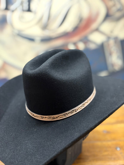 Hat Band - Leather - Paisley - Tan