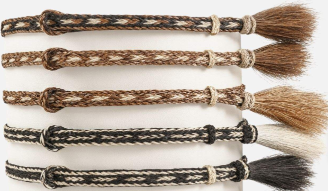Hand braided horsehair hat bands made in the USA