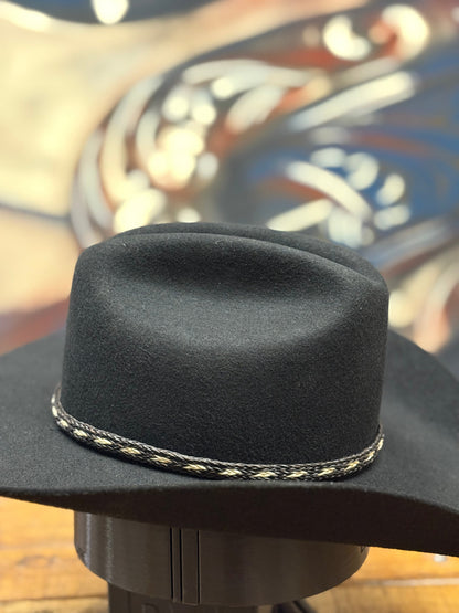 Hat Band - Horsehair No Tassels 3/8 - Black/White